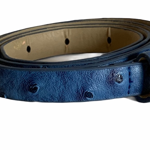 1/2” TEXTURED BLUE SKINNY BELT - Picture 3 of 8